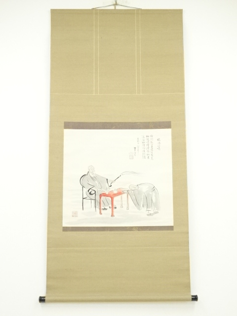 JAPANESE HANGING SCROLL / HAND PAINTED 